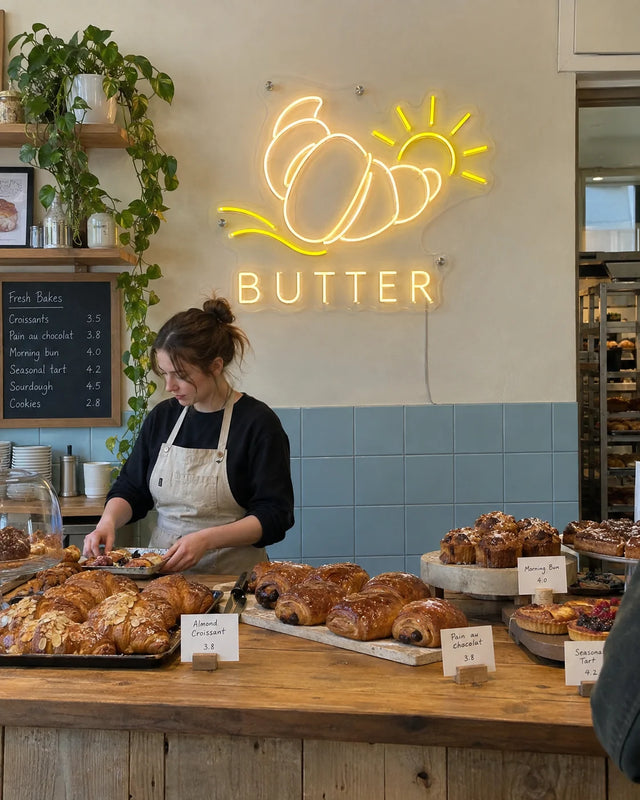 Bakery — Flying Croissant — Butter — Bakery · BUTTER · graphic-led shop scene