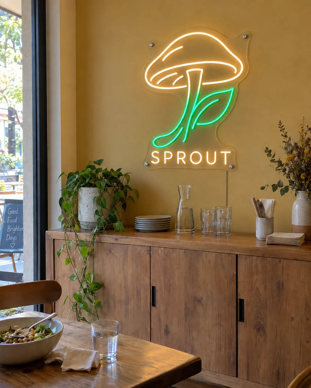 Restaurant & cafe — Mushroom Spoon — Sprout — Restaurant & cafe · SPROUT · graphic-led shop scene