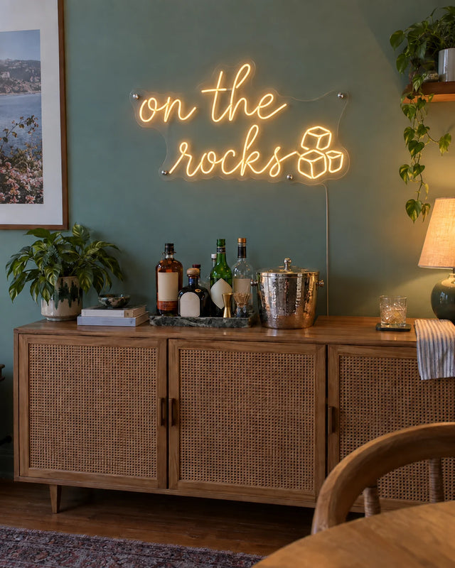 Home bar — On The Rocks — Home bar · on the / rocks · everyday home scene