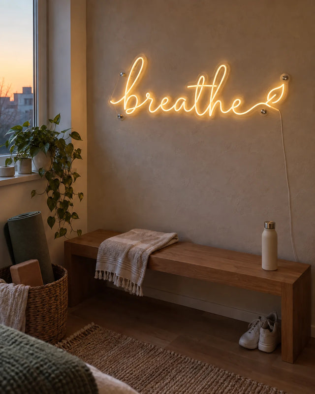 Wellness corner — Breathe — Wellness corner · breathe · everyday home scene