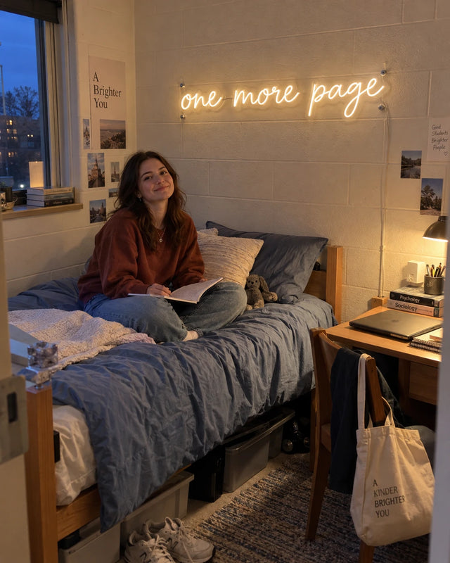 Dorm Room — One More Page — University dorm · one more page