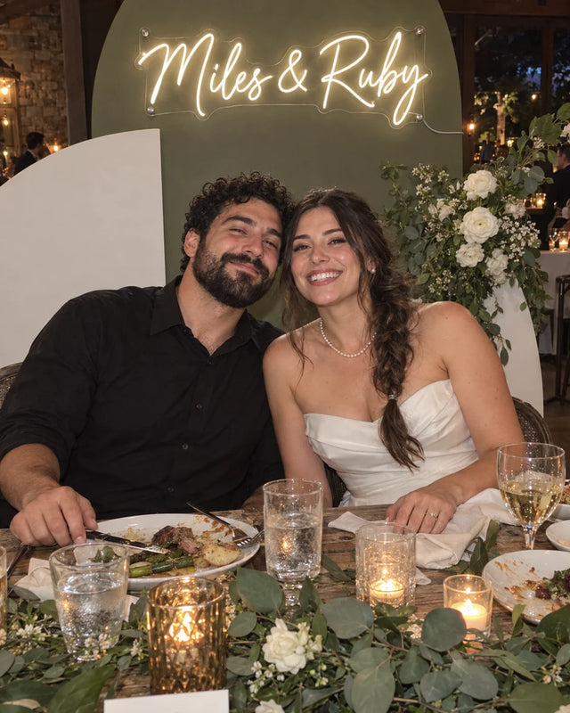 Miles & Ruby / Evening Sweetheart Table — Miles & Ruby / A friend's photo at dinner