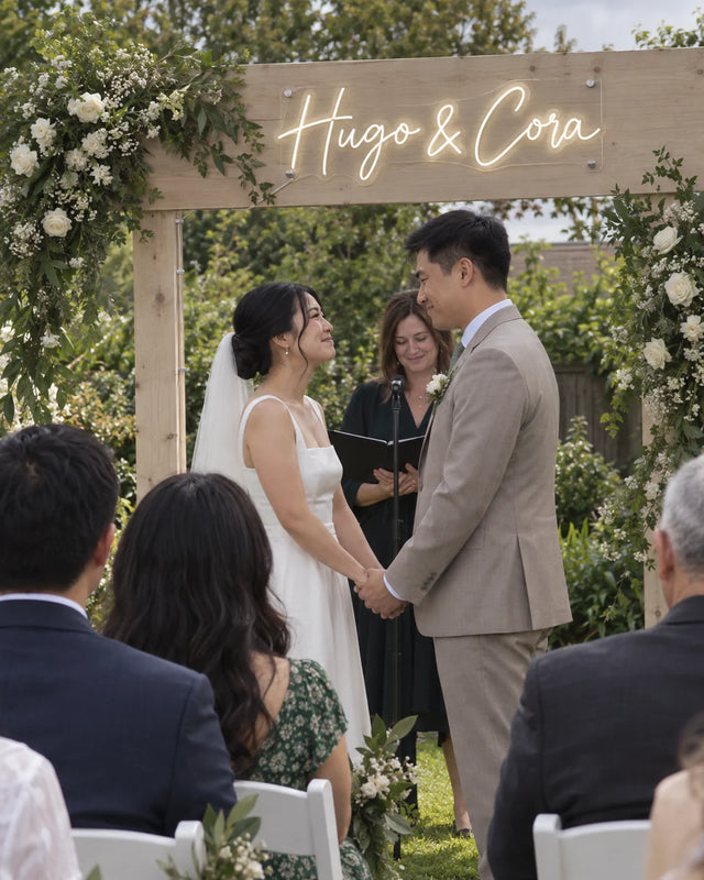 Hugo & Cora / Garden Ceremony — Hugo & Cora / The ceremony, seen from a friend's seat