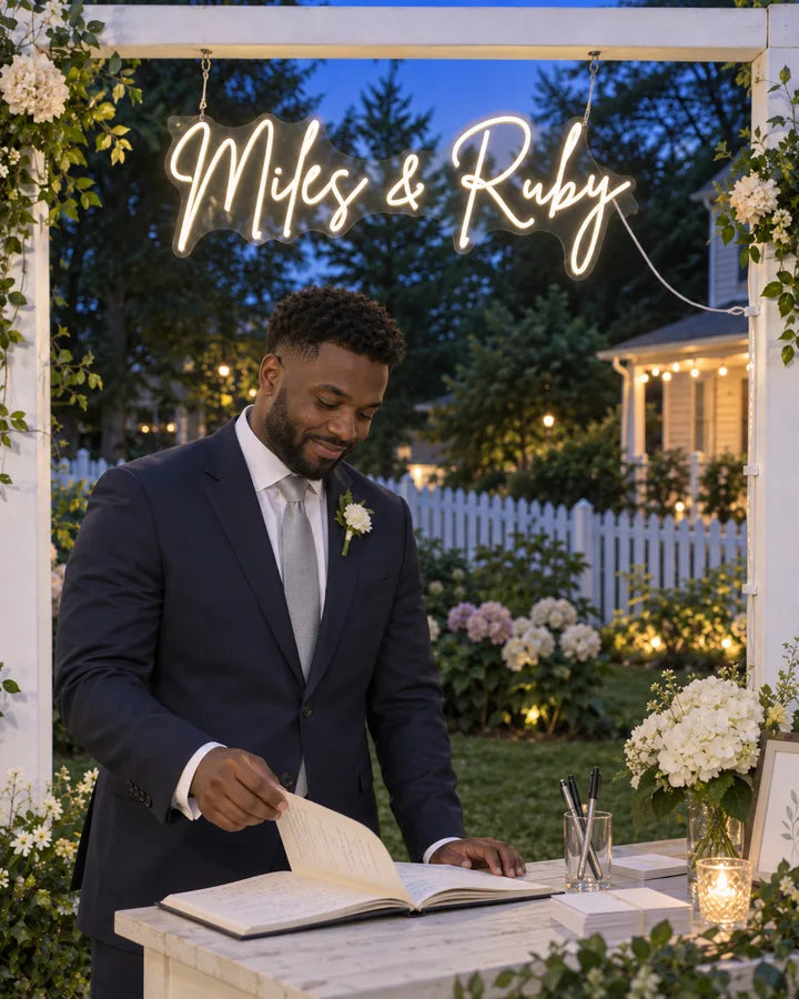 Miles & Ruby / Garden / Guestbook table