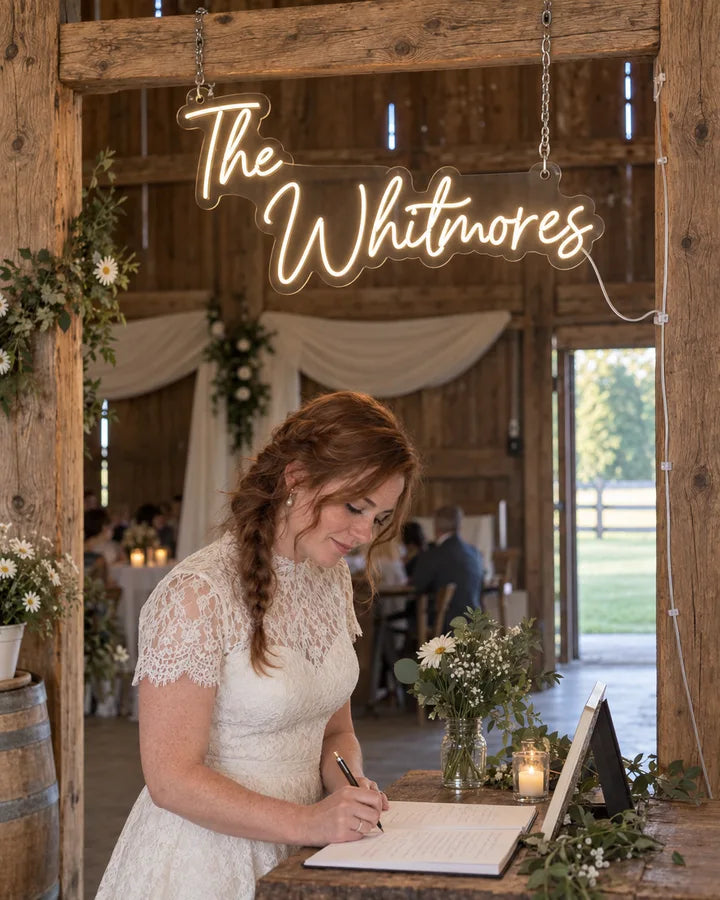 The
Whitmores / Rustic / Guestbook table