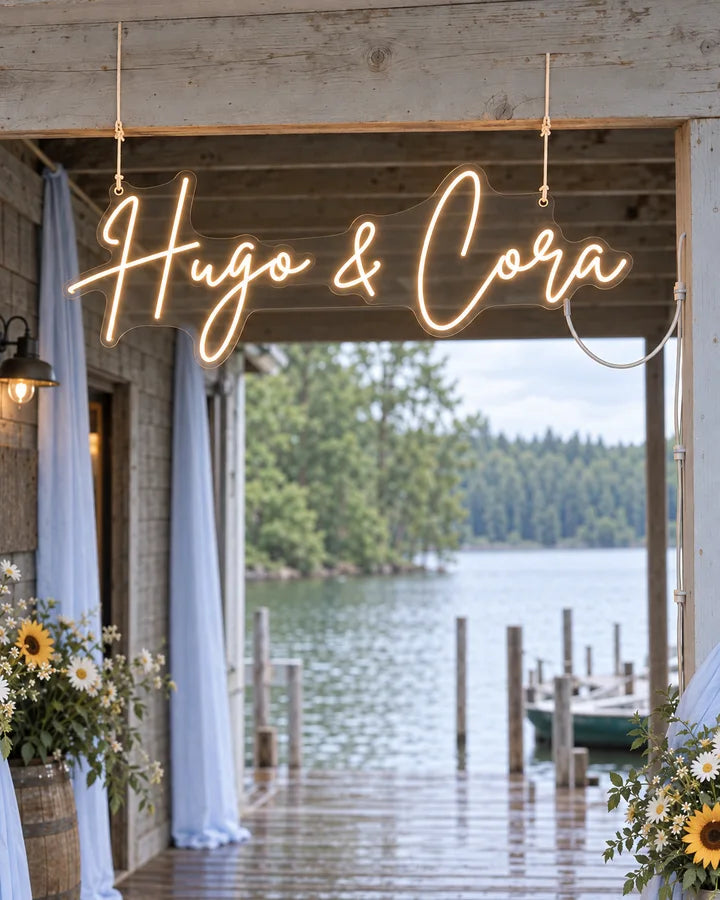 Hugo & Cora / Garden / Sign & cord installation detail