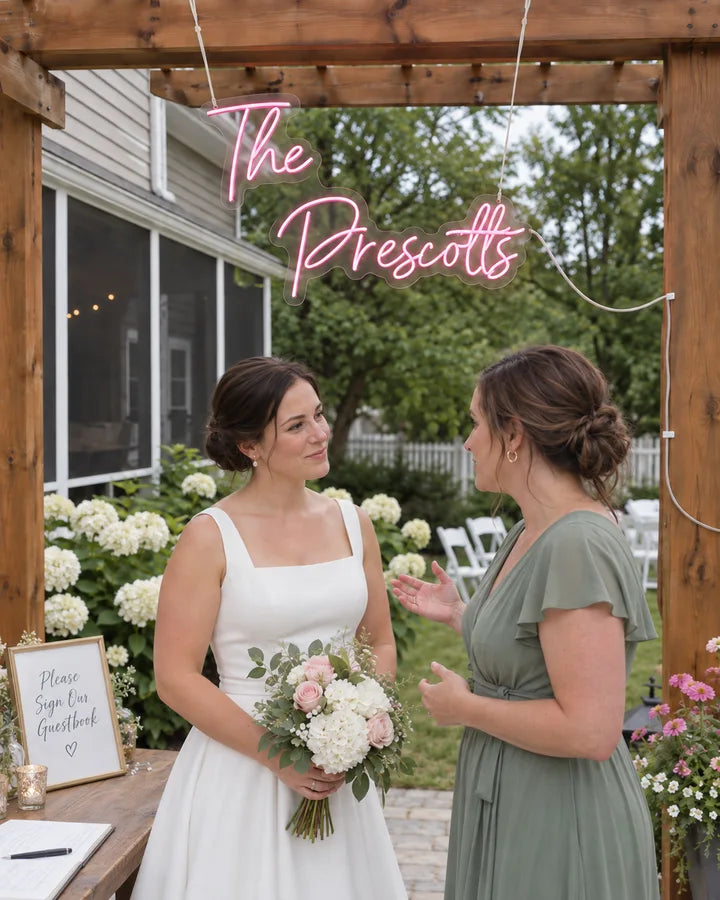 The
Prescotts / Garden / Guestbook table