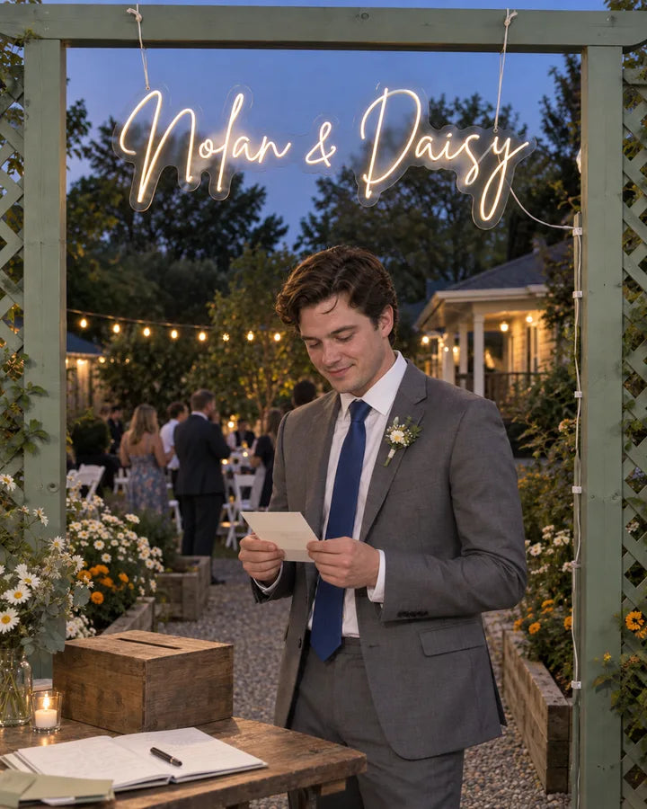 Nolan & Daisy / Garden / Guestbook table